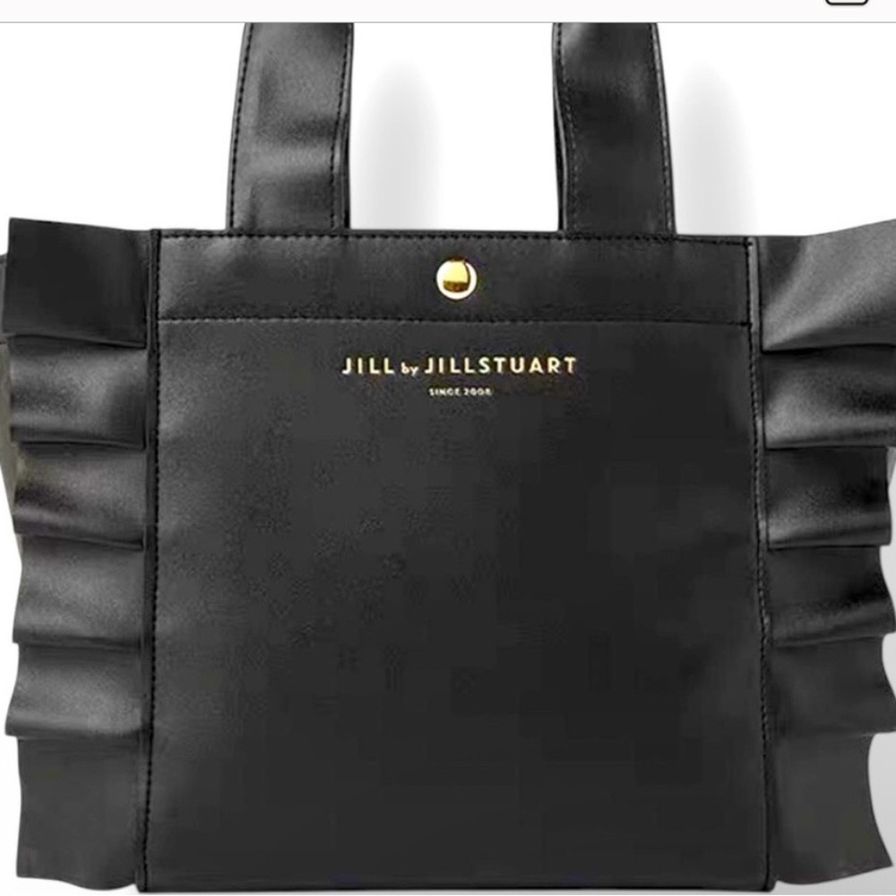 Jill Stuart Elegant Black Tote with Gold Accents